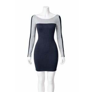 Risk Made in Warsaw Colorblock Bodycon Skincity Gray Scoop Back Women's Dress XS